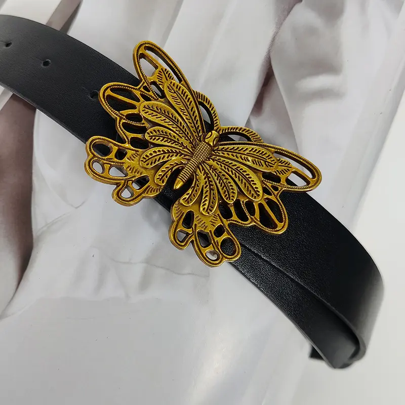 Unisex Jeans Belt Goth Y2k Designer Belts For Women High Quality Luxury Brand Black Punk Accessory 3.2cm Waistband Men