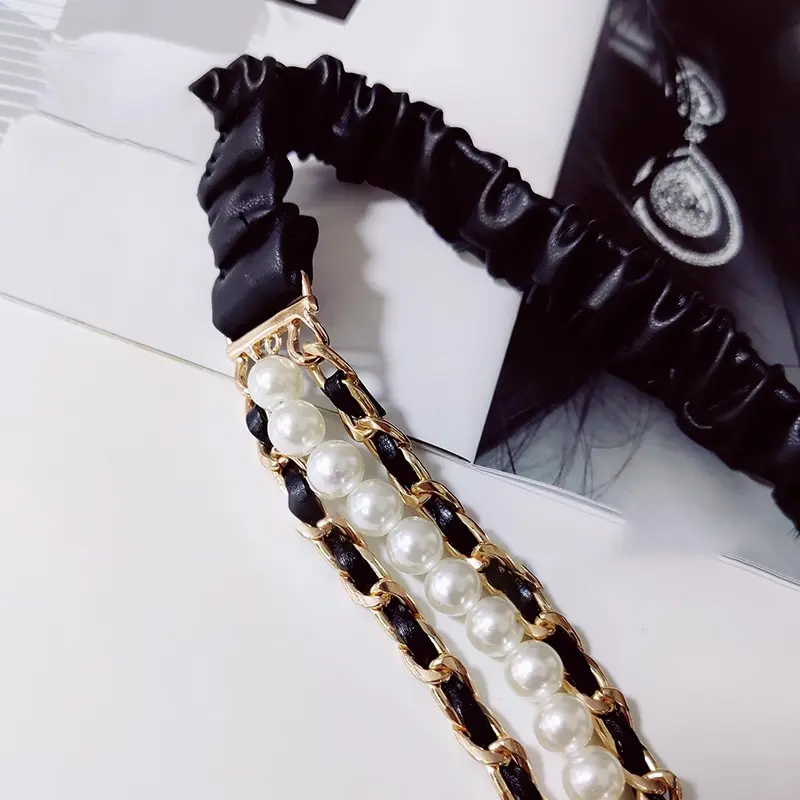 Fashion White corset Belt for women elegant high-end luxury brands Pearl Elastic cummerbund Black Desiner Women's belt female