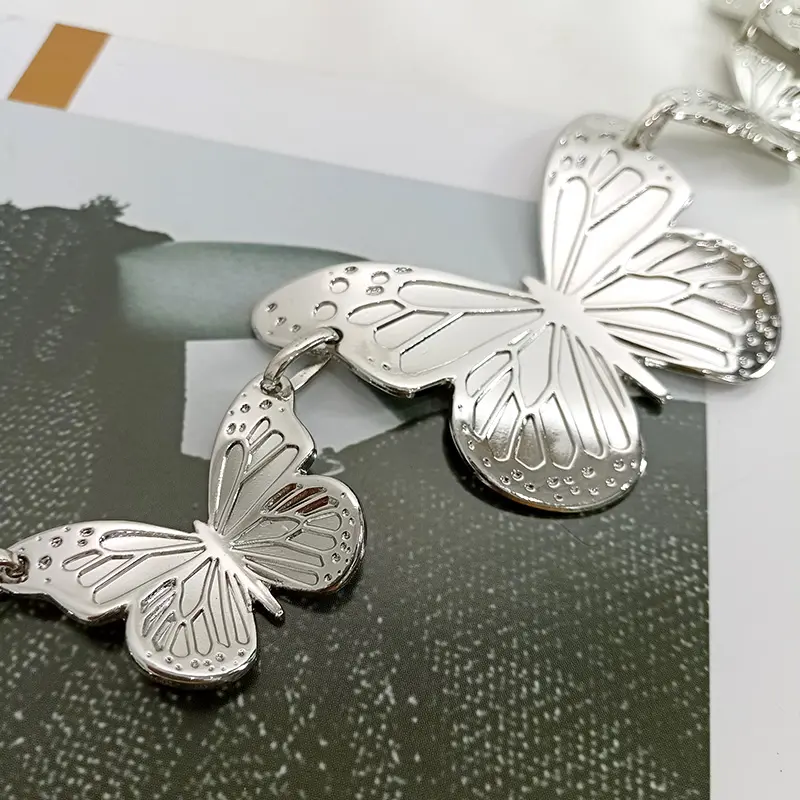 Fashion Silver Big Butterfly Metal waist chain Belt female High-end luxury Brands Punk Gothic Y2K Belt Dress Waistband for women