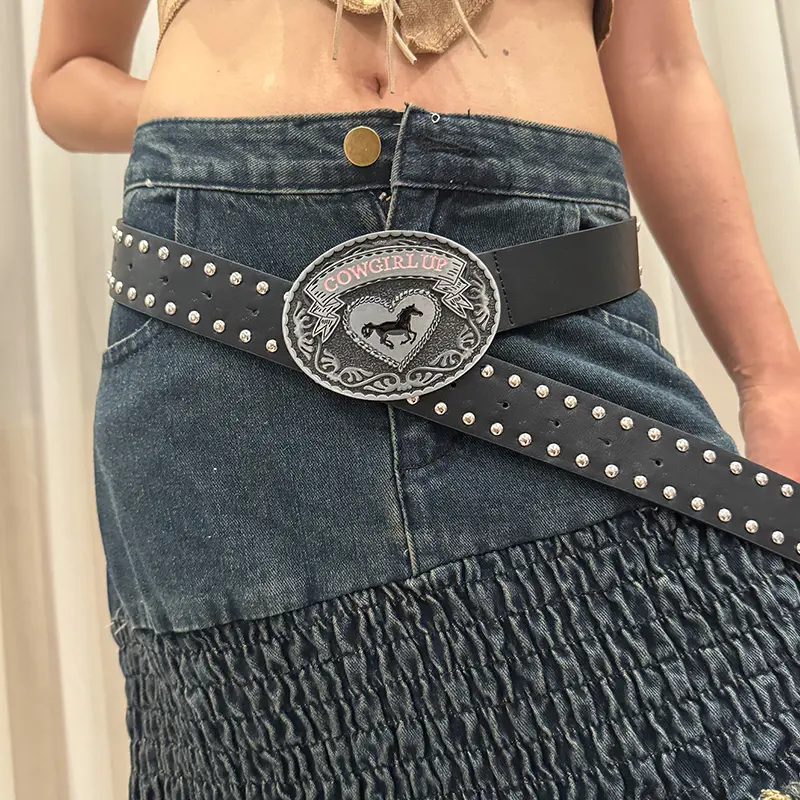 Fashion Black PU Leather Designer Belts for Women Luxury Waist Strap Rivet Inlay Female Jeans Dress Trouser Punk Belt  Waistband