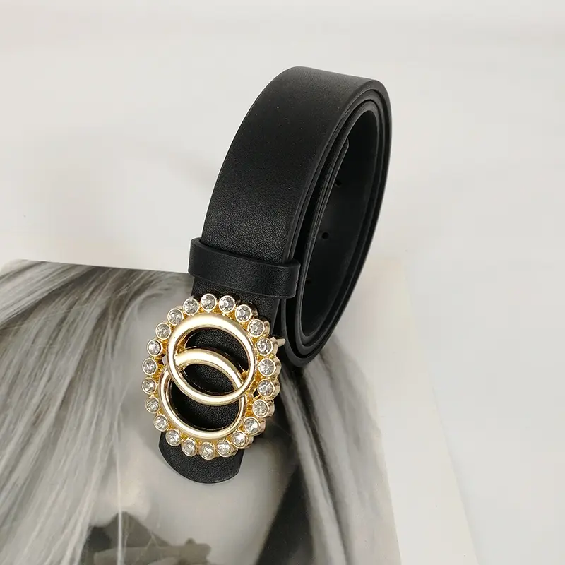 Fashion Designer Belts For Women High Quality Luxury Brand Black Leather White Strass Jeans Belt Brown Waistband Corset