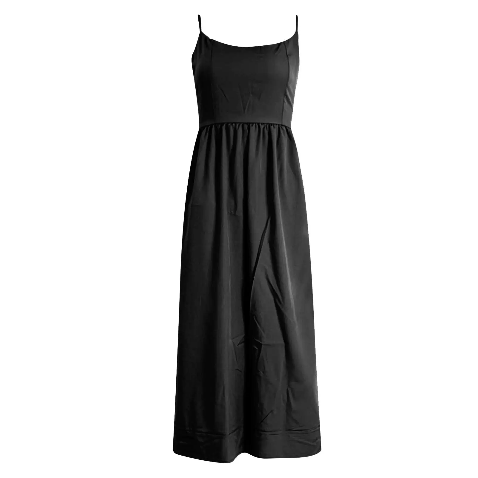 Women Sleeveless Sling Long Dresses A Line Backless Solid Color Large Swing Dress For Women Hotsweet Party Elegant Sexy Dress