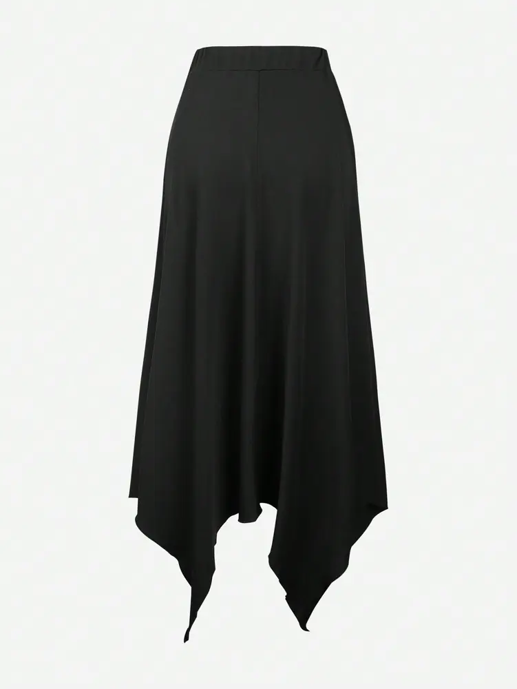 Black Dresses Women's High Slit Asymmetric Hem Long Fluttering Gothic Halloween Costume Halter Dress Elegant