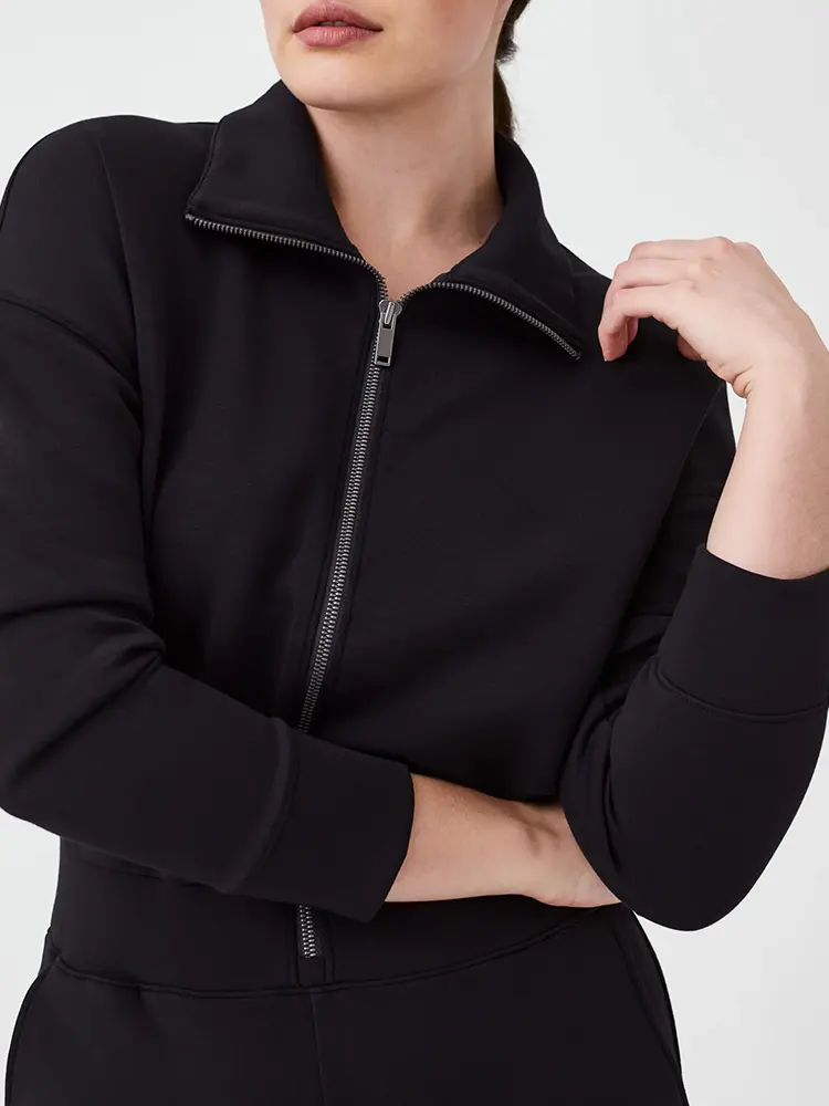 Women's Autumn Winter Lapel Half Zip Sweatshirt And Wide Leg Sweatpants Set Two-Piece Sports Leisure Outfit