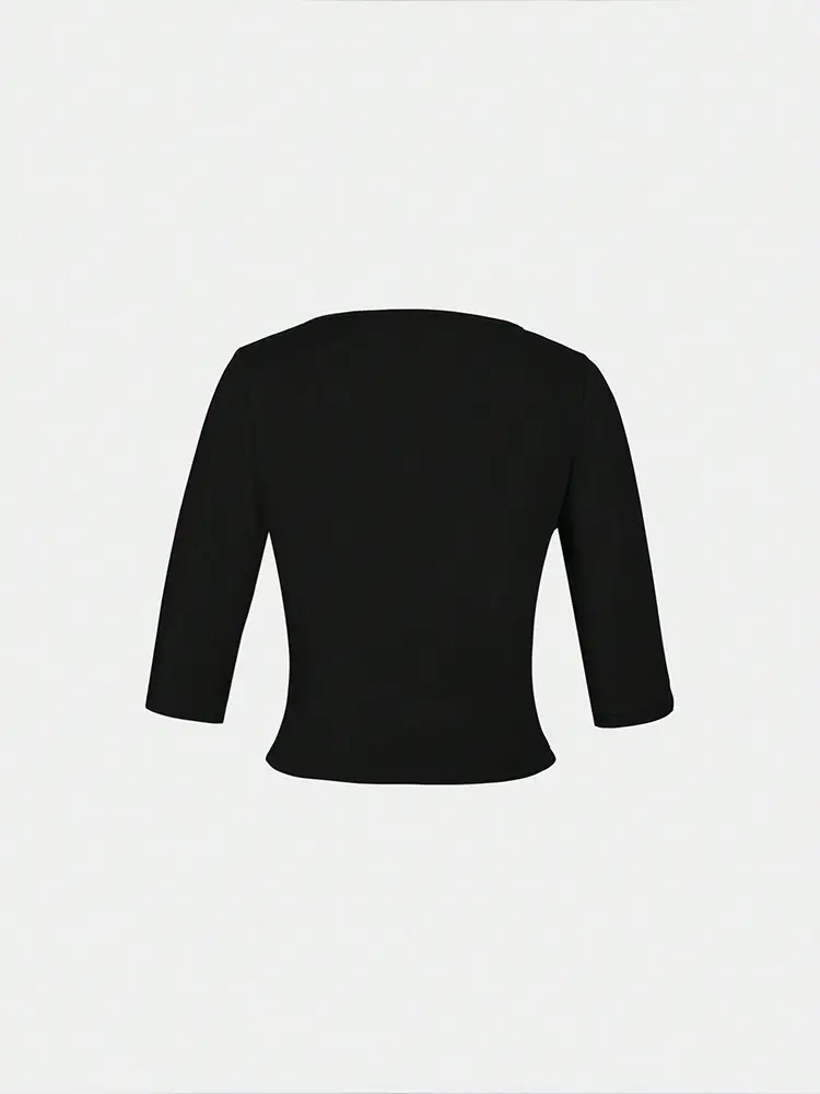 Round Neck Seven Points Short-Sleeved Models T-Shirt Tops Women Slim Fashion New Solid Colour Y2K Style Women's T-shirt