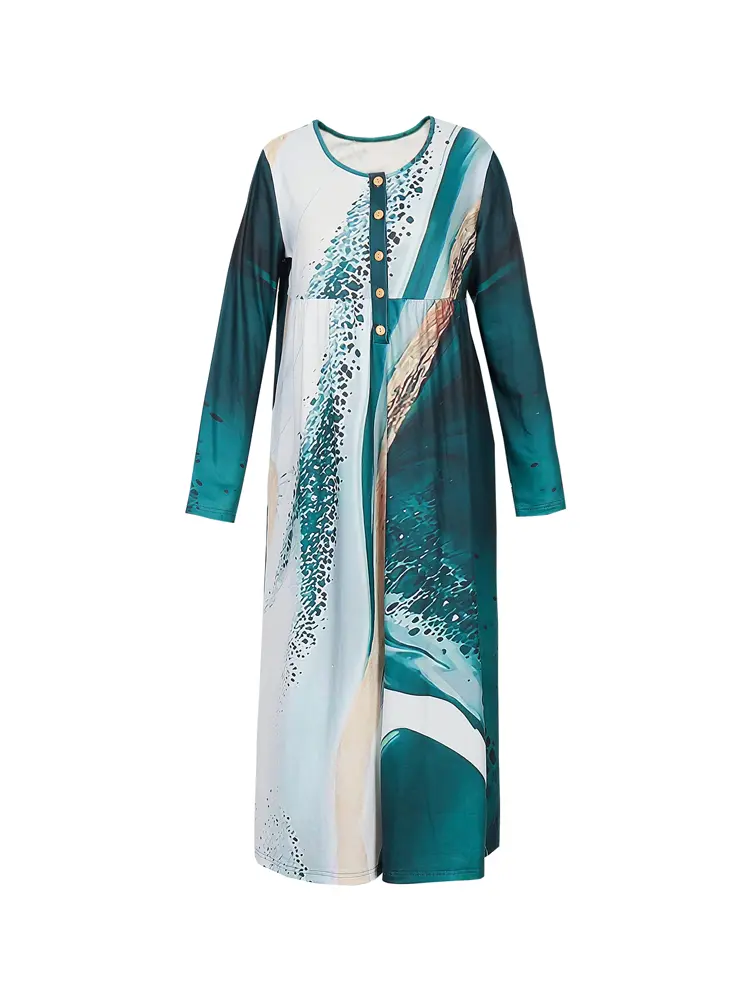 2025 Deep V Neck Sleeveless One-piece Dress Fashion Printed Casual Elegant One-piece Dress Gift for Mummy/She