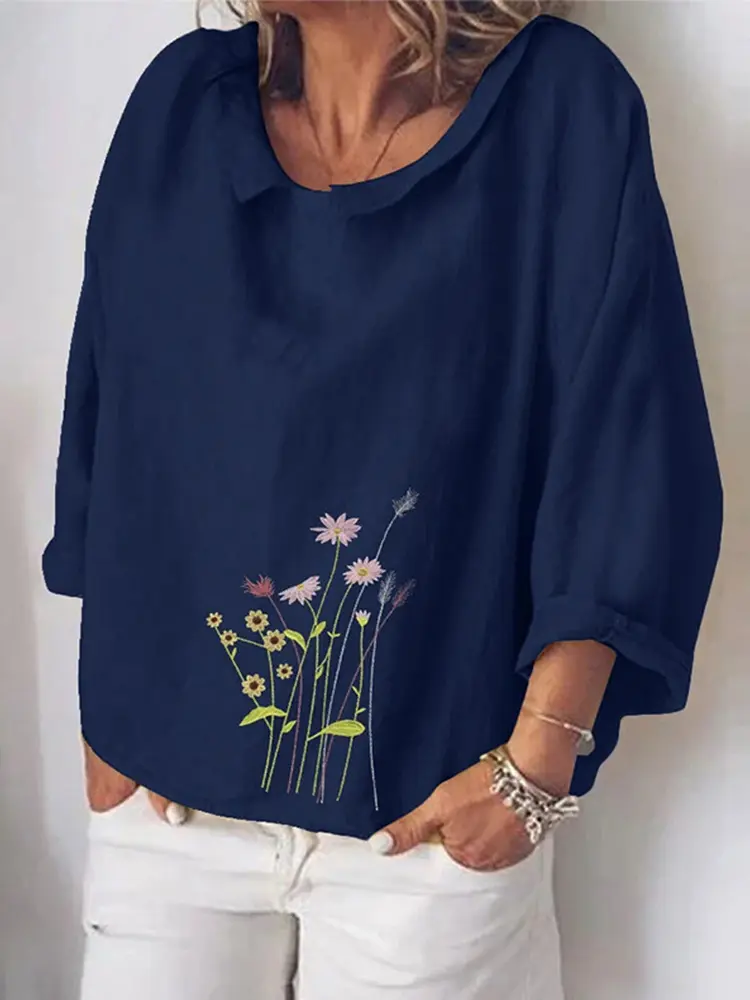 2025 Spring and Summer Explosion Printed Pattern Round Neck Pullover Casual Loose T Shirt The best choice in spring and summer!