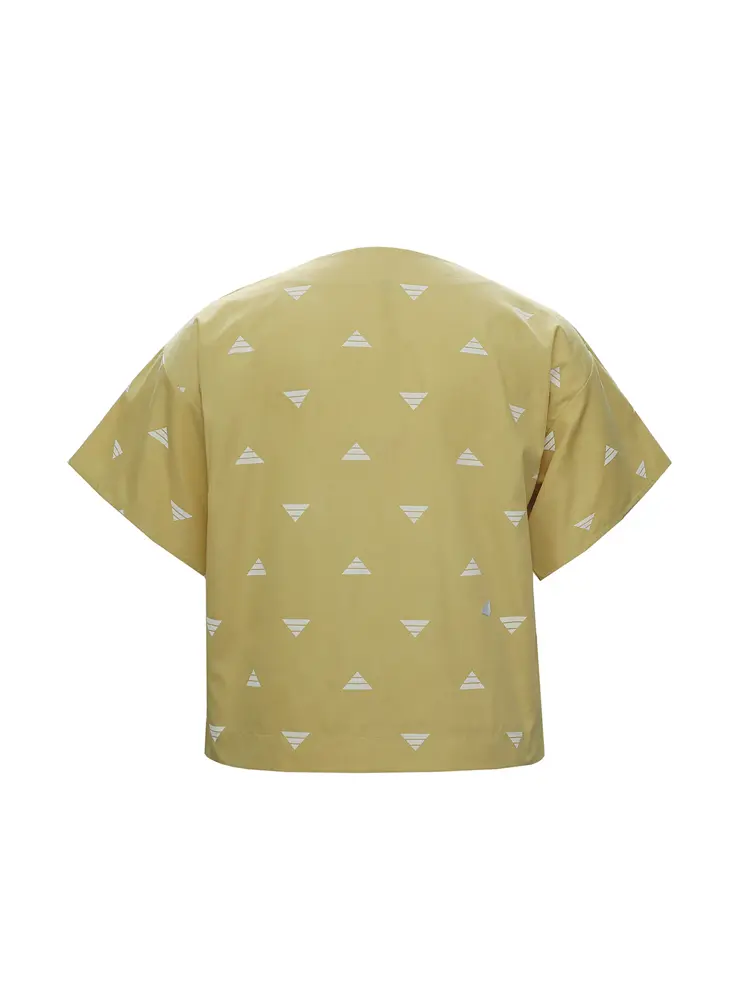 Women's 2025 New leisure loose short-sleeved T-shirt Triangle pattern Comfortable Home polyester material Pullover