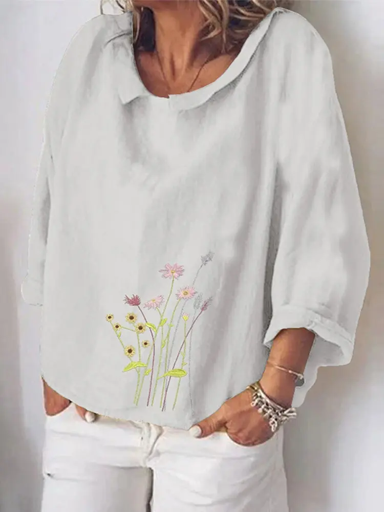 2025 Spring and Summer Explosion Printed Pattern Round Neck Pullover Casual Loose T Shirt The best choice in spring and summer!