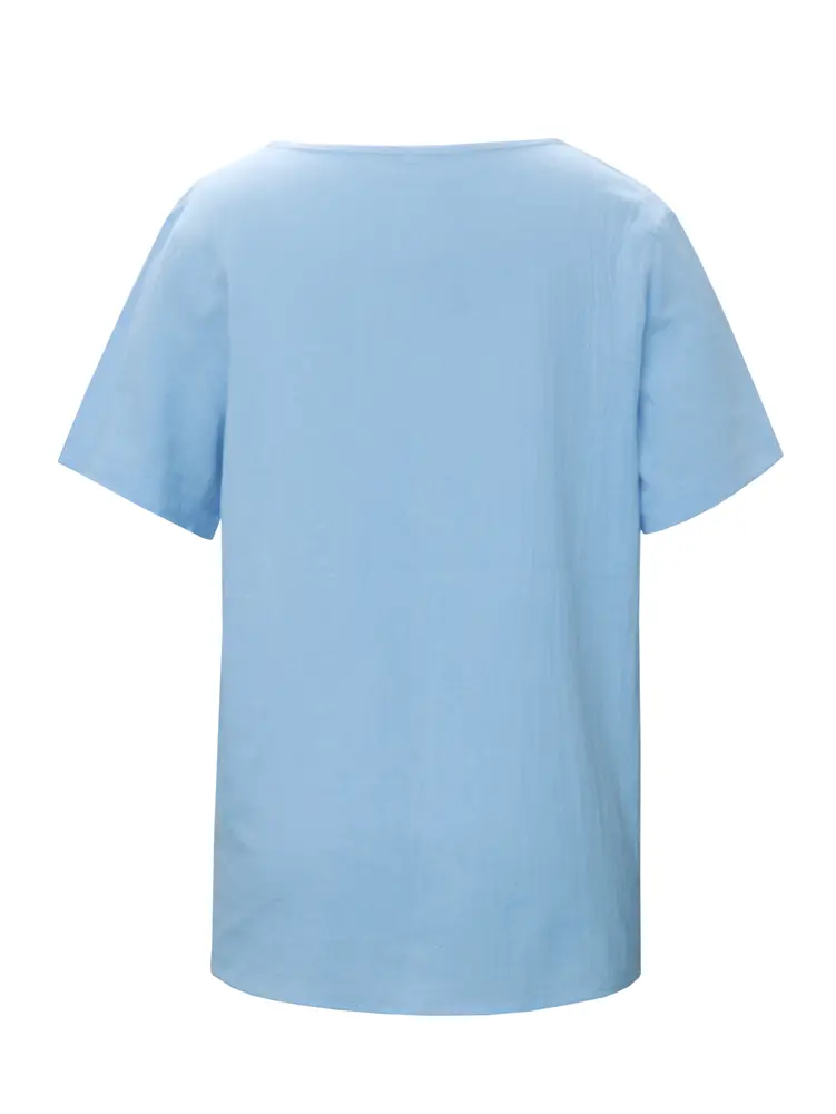 2025 spring and summer new round neck three-quarter sleeve comfortable T-shirt women's casual loose printed T-shirt