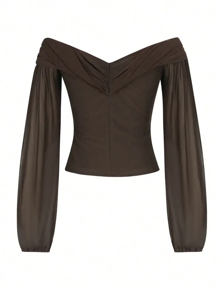 2025 Spring and Summer New Ladies Elegant One Shoulder Long Sleeve Blouse Women Commuter Style Fashion Wear