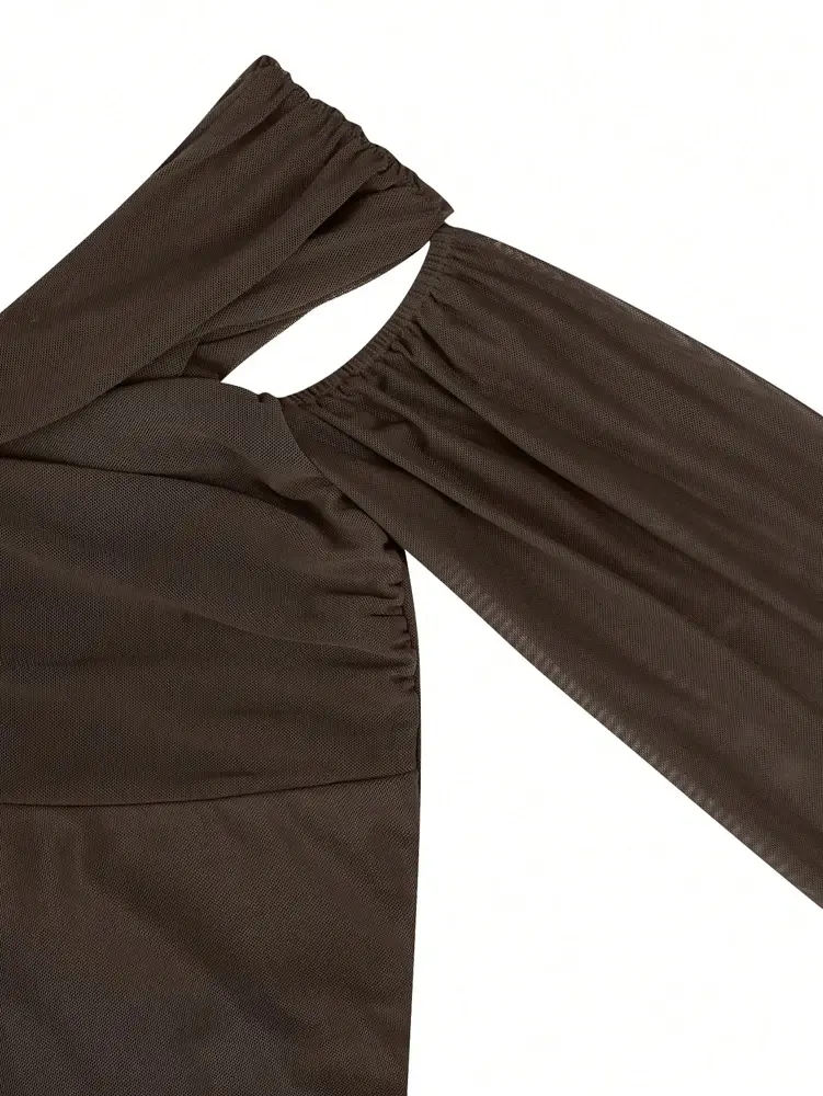 2025 Spring and Summer New Ladies Elegant One Shoulder Long Sleeve Blouse Women Commuter Style Fashion Wear