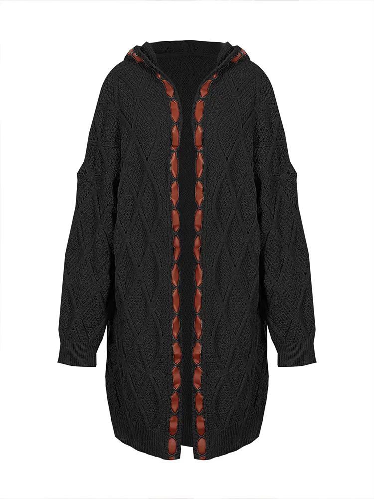 Plus Size Casual Cardigan Women's Extra Long Sleeve Cardigan Chunky Knit Sweater Cardigan Best Choice for Autumn and Winter