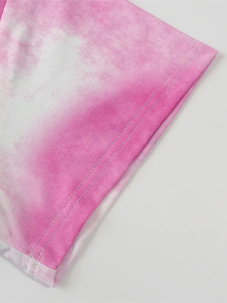 Plus Size Women's Casual Dresses Elegant Tie-Dye T Shirt Dresses Loose Plus Size Party Dresses V-Neck Pullover Dresses