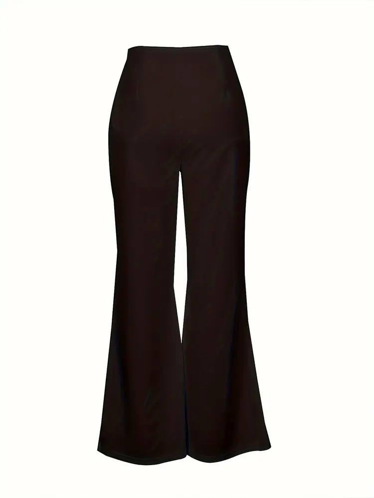 2024 Spring/Summer New Women's Plus Size Flip Flops Flared Pants Waisted Slit Pants 80's Party Yoga Pants