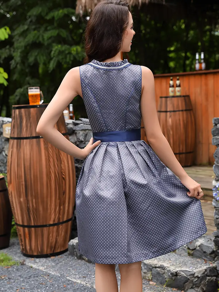 Women's Midi Costume Dress 2-Piece Including Dirndl Dress Dirndl Apron Dirndl Blouse for Oktoberfest