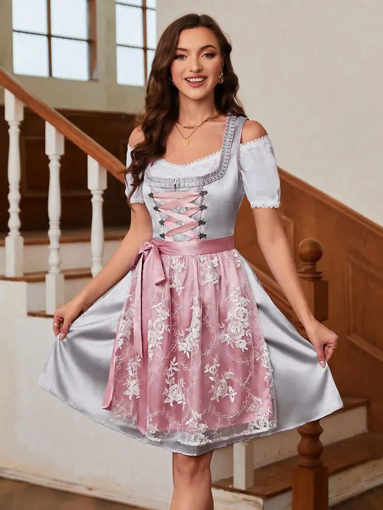 Women's German Derndel Dress Bavarian Oktoberfest Halloween Carnival Costume Munich Festival Costume