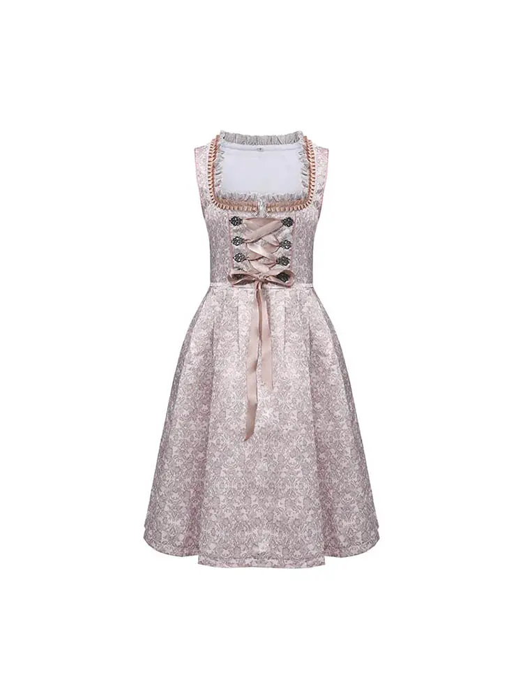 Germany Dress Dirndl Women's Midi Long Dresses Dresses (incl. skirt) Dirndl Apron (for Oktoberfest) Pink Blue