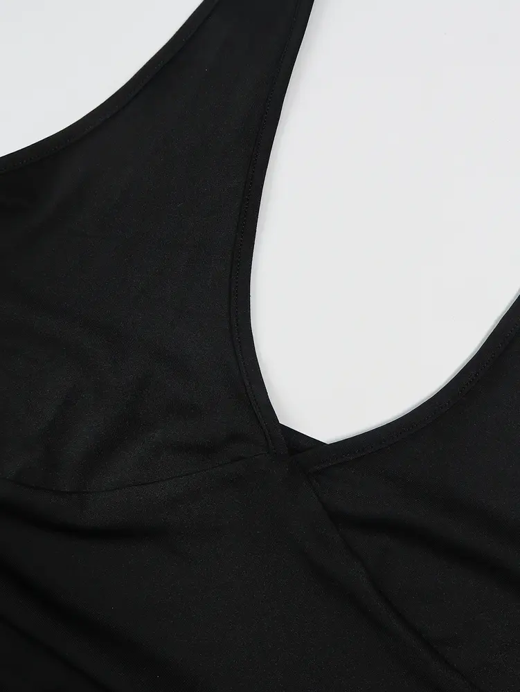 Women Hanging neck vest Black bustier Short skirt Two-piece suit Women 2025 New polyester Summer Best Choice