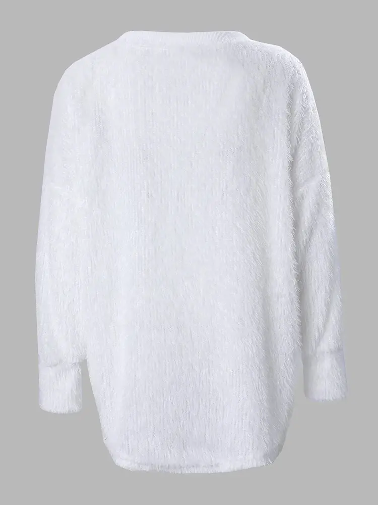 Women's Ribbed Knit Pullover Sweater Jumper Oversized V Neck Solid Color Casual Outdoor Daily Wear for Fall Winter