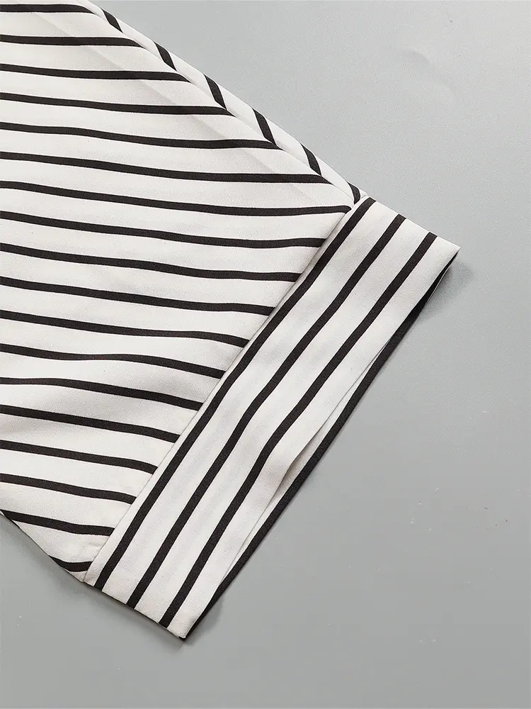 2024 Summer New Women's Casual Loose Comfortable Hundred Random Striped Batwing Sleeve Front Button Romper