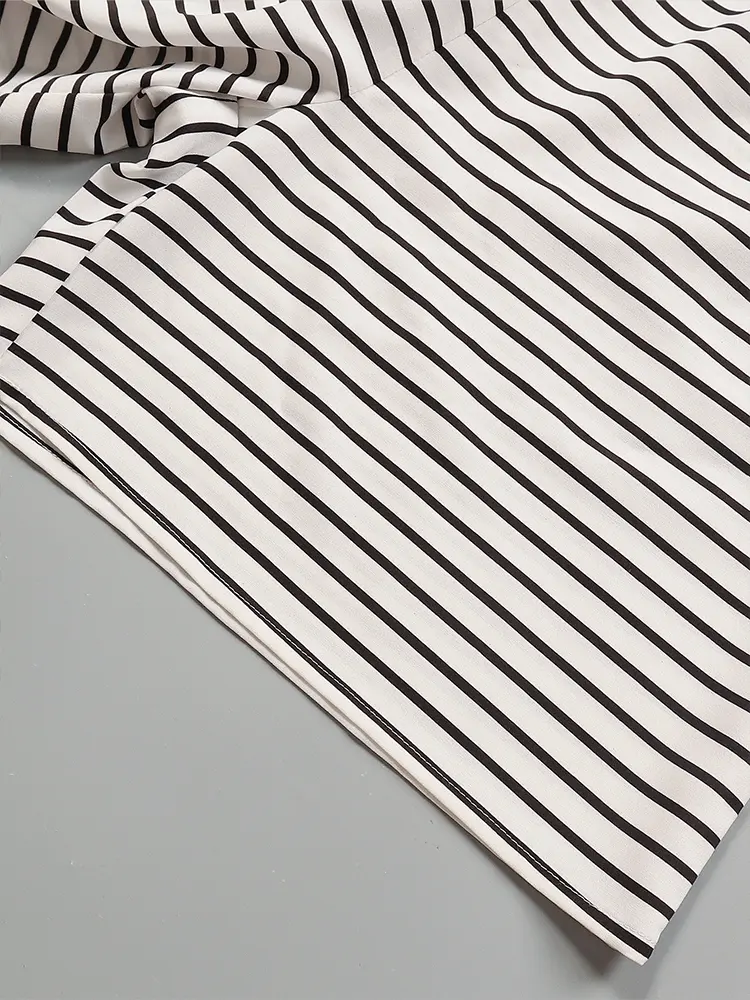 2024 Summer New Women's Casual Loose Comfortable Hundred Random Striped Batwing Sleeve Front Button Romper