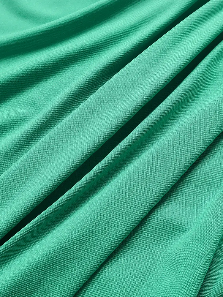 2025 Summer New Women's Solid Colour Round Neck Short Sleeve Dress Basic Homecoming Casual Elegant Long Dresses