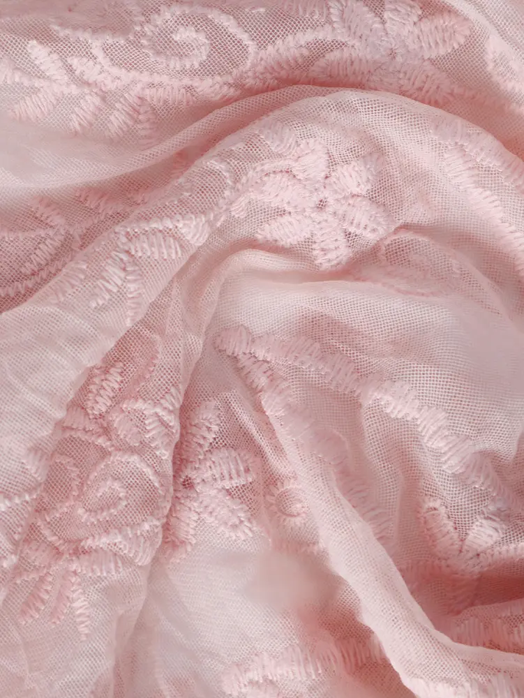 2025 Summer New Women's High Neck Irregular Short Sleeve Dress Pink Girl Style Embroidery Pattern Pure Colour Dresses