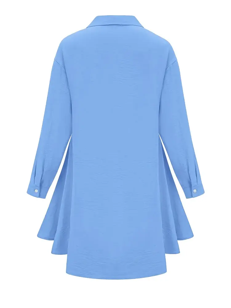 Plus Size 2025 Spring Summer New Women's Solid Color Single Breasted Lapel Tops Long Sleeve Loose Casual Shirt