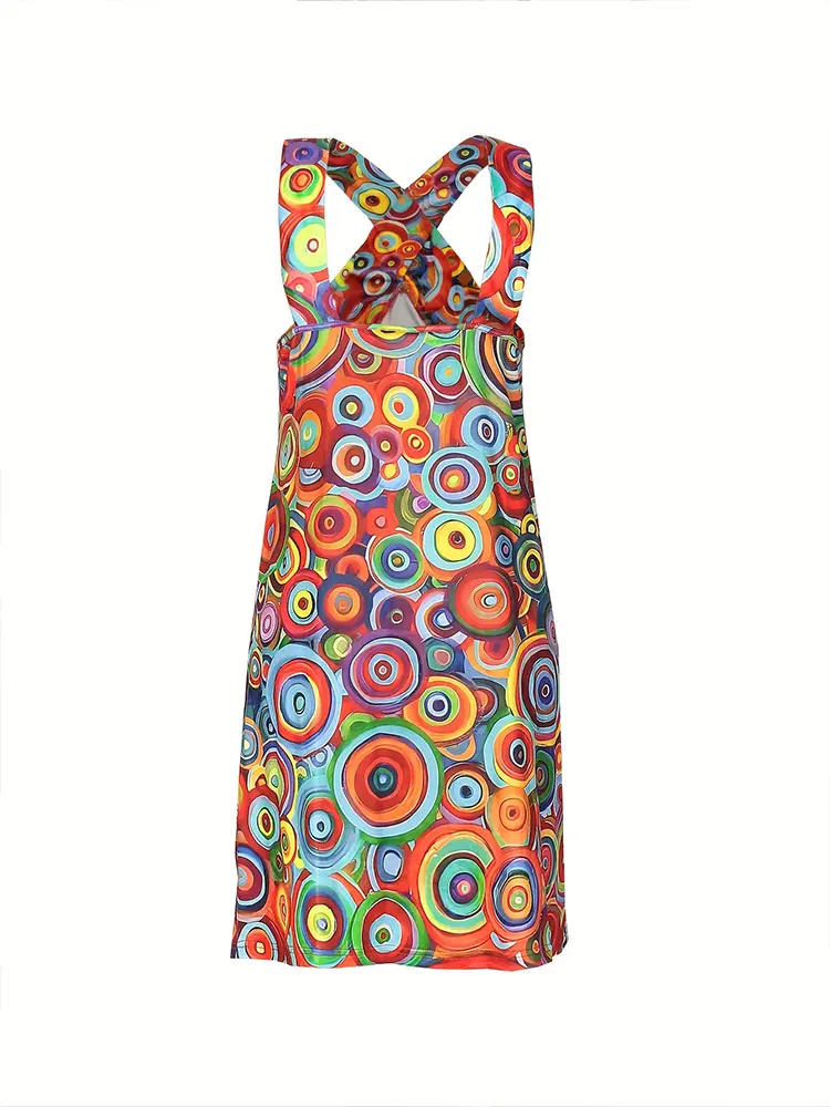 Women's Casual Dresses Summer Dresses Patterned Geometric Backless Print Beach Seaside Pullover Dresses