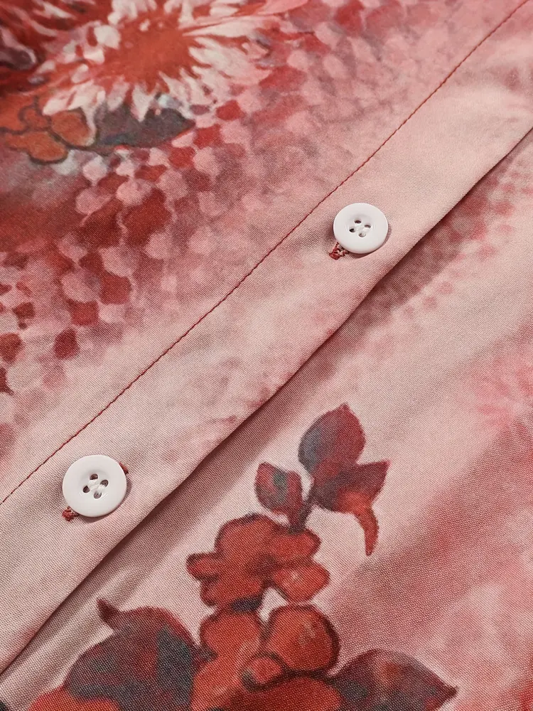 Plus Size 2025 New Fashion Ladies Button Shirt Summer Autumn Long Sleeve T Shirt Tops Business Casual Floral Shirt