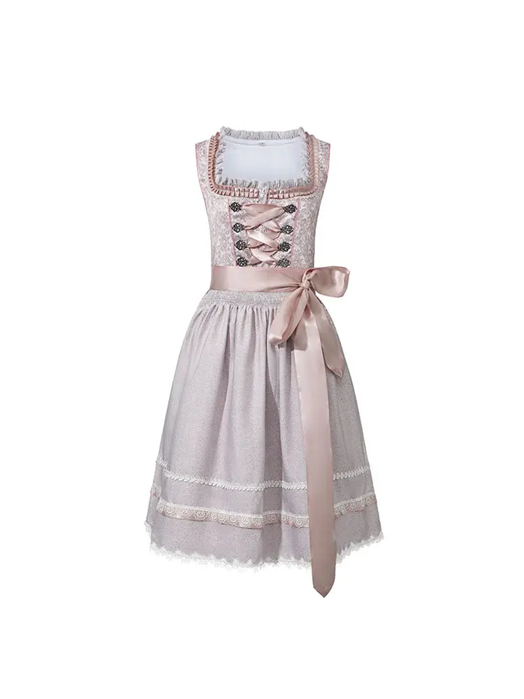 Women's German Dirndl Dress Costumes 2 Pieces for Oktoberfest Carnival Traditional Costume Beer Suit Festive Suit