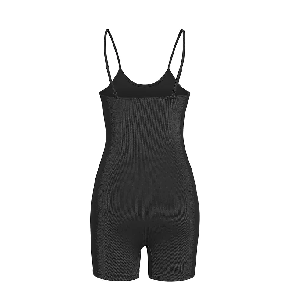 Women's Sexy Spaghetti Straps Seamless Coveralls U Neck Short Coveralls Bodybuilding Hip Lifting Exercise Coveralls