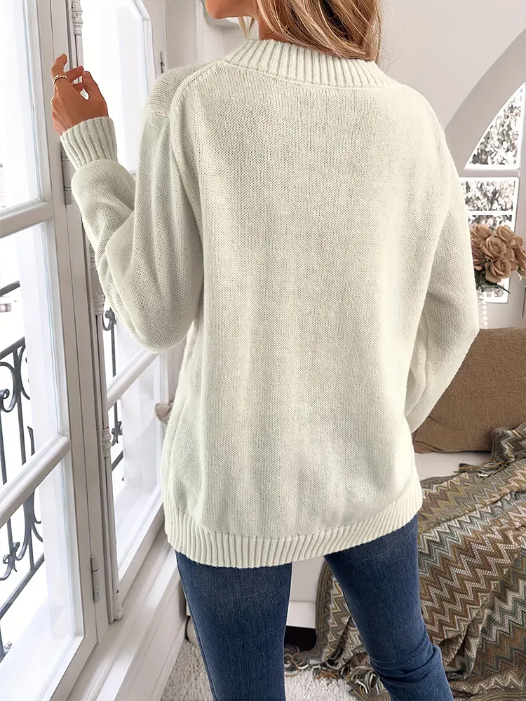 plus Size Women's Fashion Loose Casual Long Sleeve Sweater Flag Print Graphic Knit All-Match Comfortable Sweater