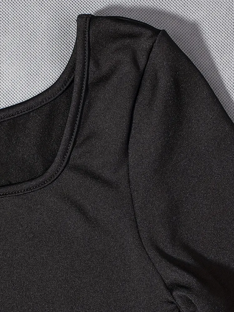 2025 spring and summer new women's short-sleeved solid color tight jumpsuit fashion sports fitness leisure street jumpsuit