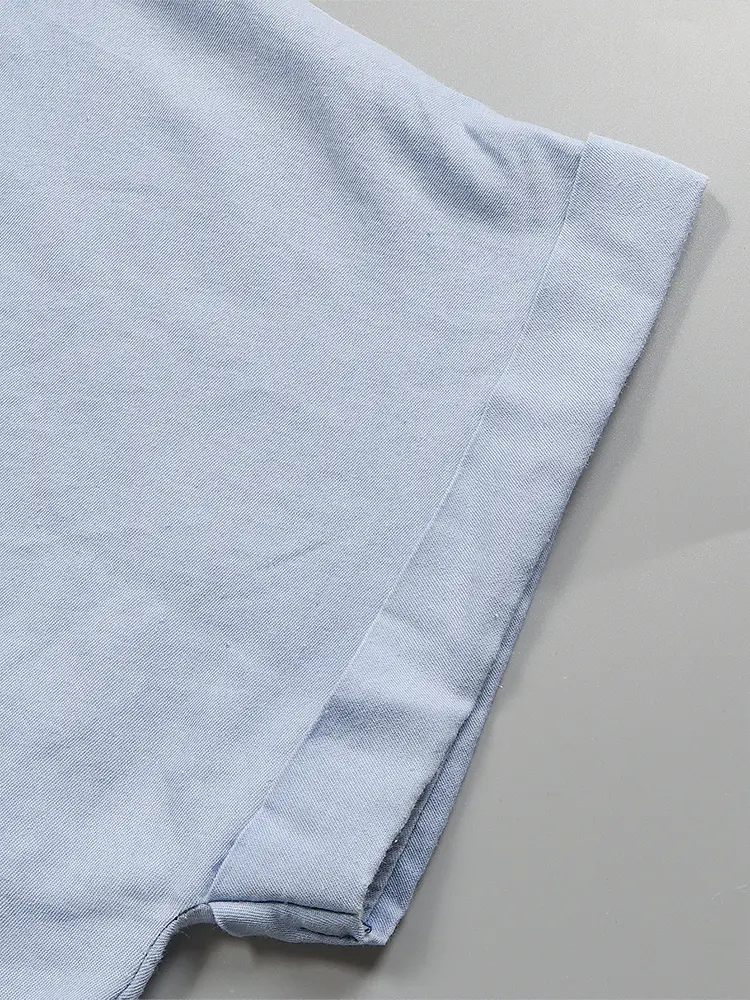 2024 Spring And Summer New Women's Shirt V Collar Denim Shirt Comfortable Casual Blue Pullover Shirt