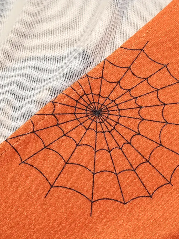 plus Size Women's Halloween Costume Pumpkin Graphic Cardigan Pullover Open Front Button Sweater Outerwear for Autumn