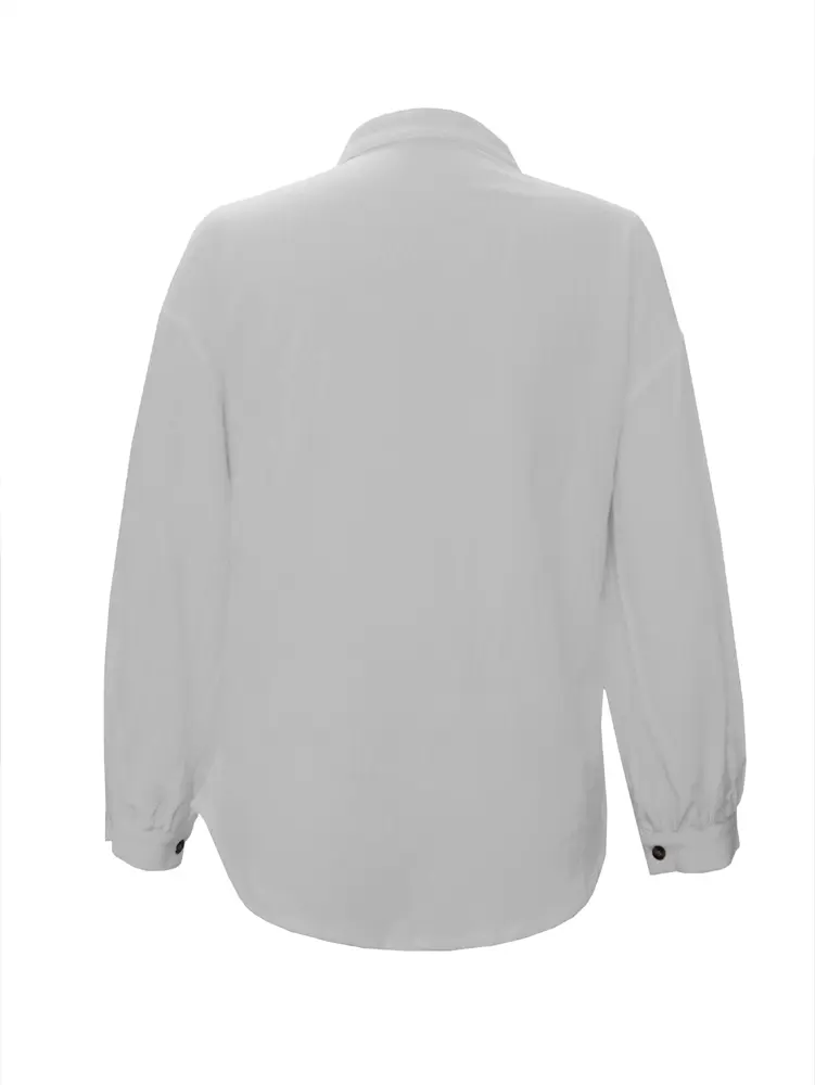 2025 Spring and Summer New Women's High Collar Pure Colour Single Row Button Cardigan Casual Commuter Pullover Shirt