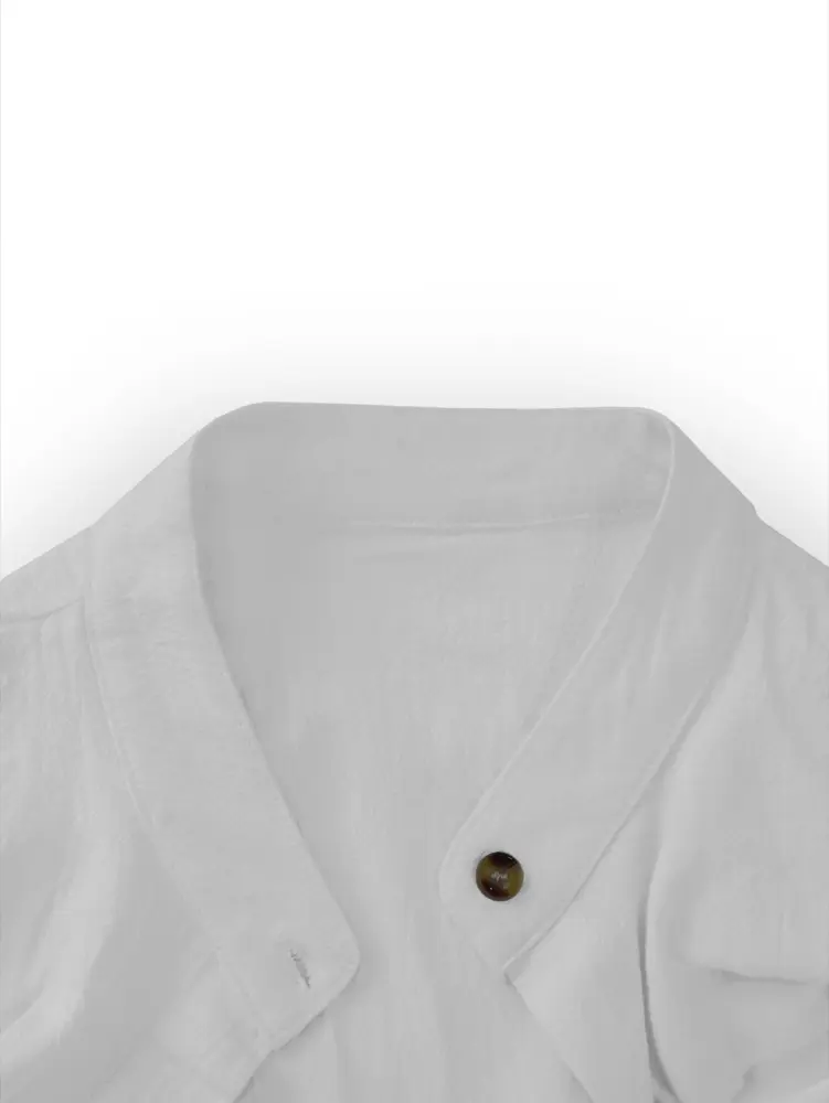 2025 Spring and Summer New Women's High Collar Pure Colour Single Row Button Cardigan Casual Commuter Pullover Shirt