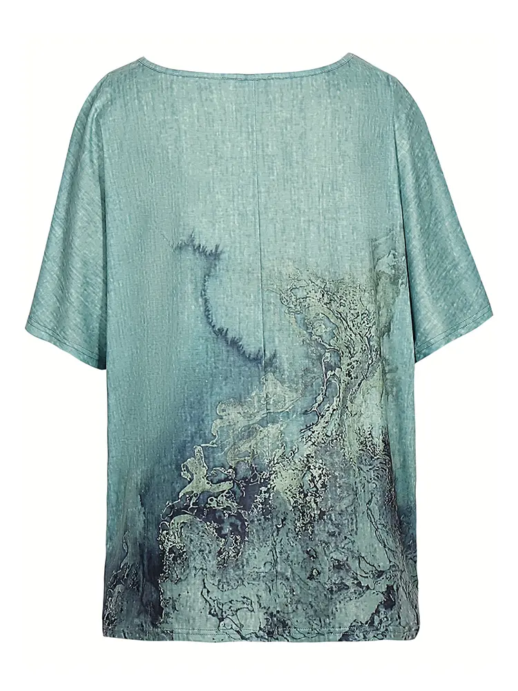Plus Size T Shirt Tops Summer Women's Short Sleeve Round Neck Floral Printed Loose Tops T Shirt Casual T Shirt Hoodie