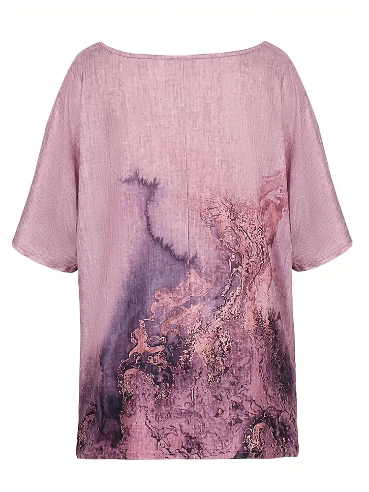 Plus Size T Shirt Tops Summer Women's Short Sleeve Round Neck Floral Printed Loose Tops T Shirt Casual T Shirt Hoodie