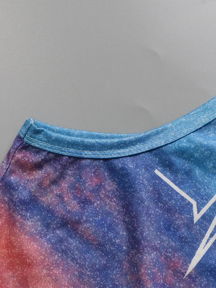 Plus Size 2024 Summer New Vest Gradient Crew Neck Polyester Summer Best XL- 5XL Sleeveless