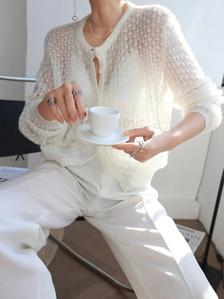 Women's Cutout Designer Tops Regular Solid Colours Crew Neck Pullover Loose Casual Daily Travel Evening Dating