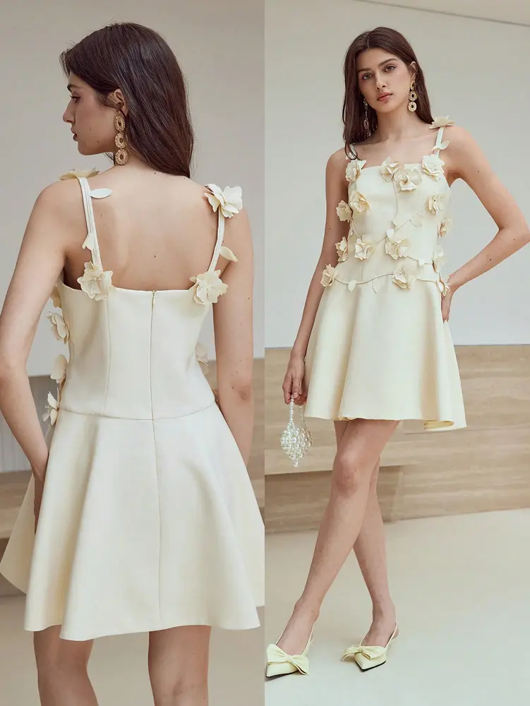 2025 New Women's Embroidery Halter Dress Elegant and Classical Style Hem Loose Bohemian Temperament Dresses