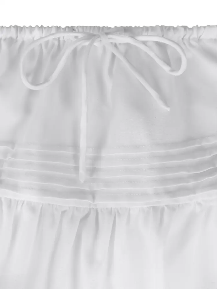 2025 Summer New Women's Pure Color Ruffle Casual Women's Skirt Y2K Tie Mini Skirt Polyester Hundred Comfortable
