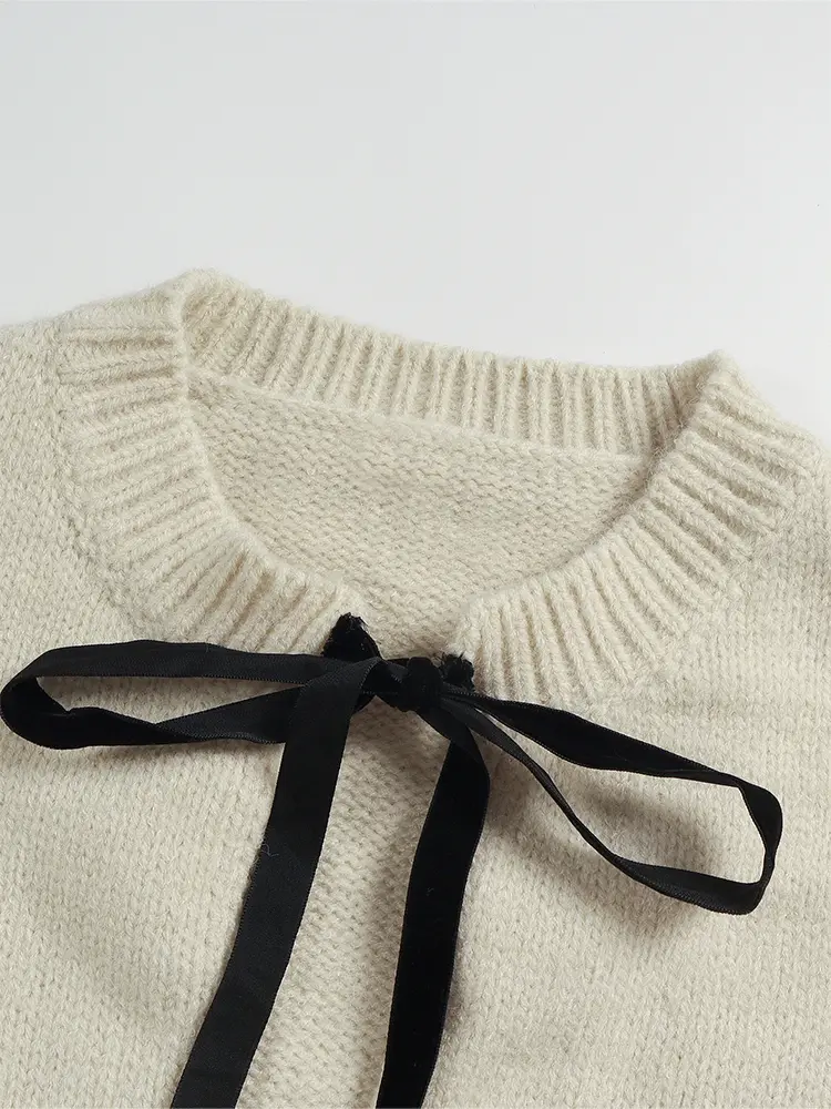 Women's Solid Color Knitwear Cardigan Bandage Sweater Fashion Street Style Autumn Winter 2024 Best Choice