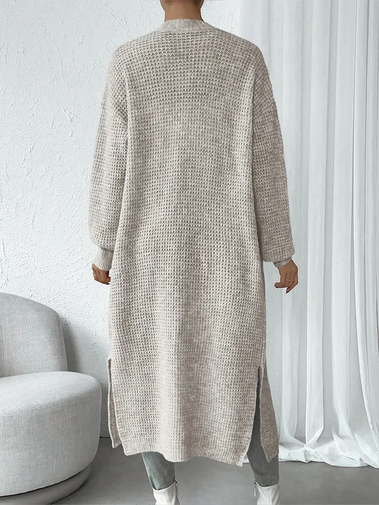 Women's Drop Shoulder Cardigan Sweater Jacket Clashing Color Ribbed Knit Casual Knitwear Comfortable Fit Cardigan
