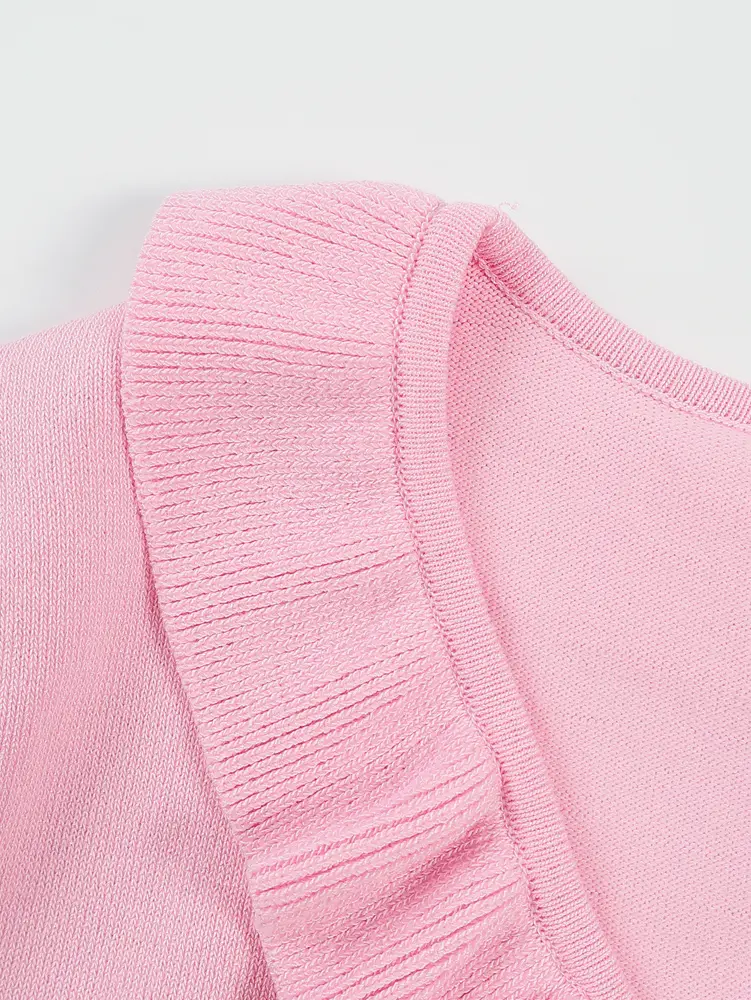 2025 Autumn and Winter new Ms. temperament Slim Elegant ruffle Knitted Top Simple Tied Long Sleeve Sweater Women
