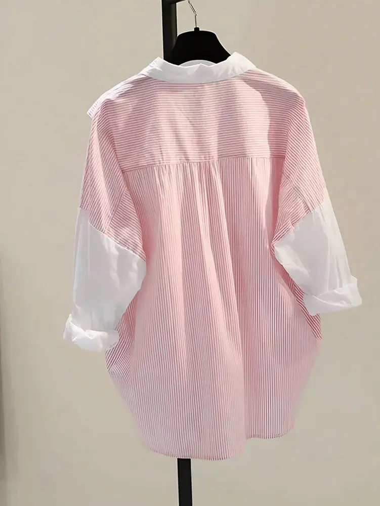 Women's Casual Versatile Solid Color Fake Two-Tie Top Shirt Simple Design for Graduation Season And Vacation