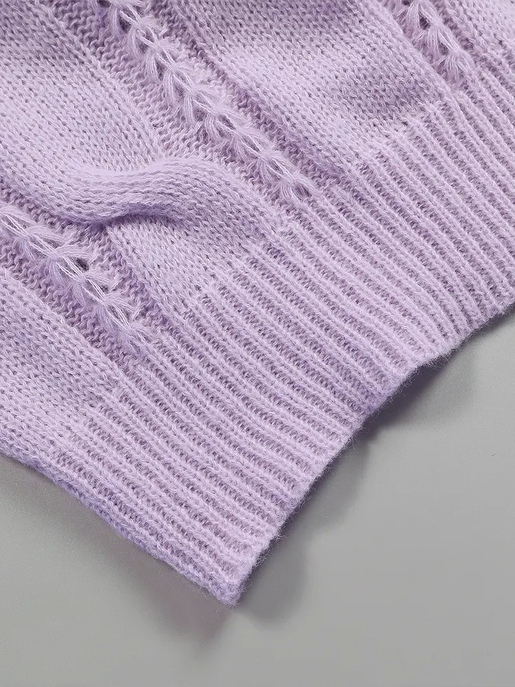 Women's round Neck Pullover Sweater Warm Knitted Winter Top with Puffy Sleeves Casual Comfortable Knitwear